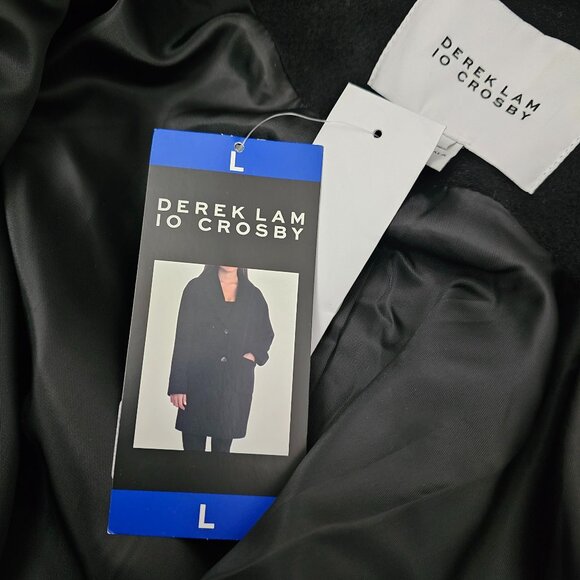 Derek Lam 10 Crosby 2 Button Wool Alpaca Relaxed Coat New Women's Black Size L - Picture 4 of 15